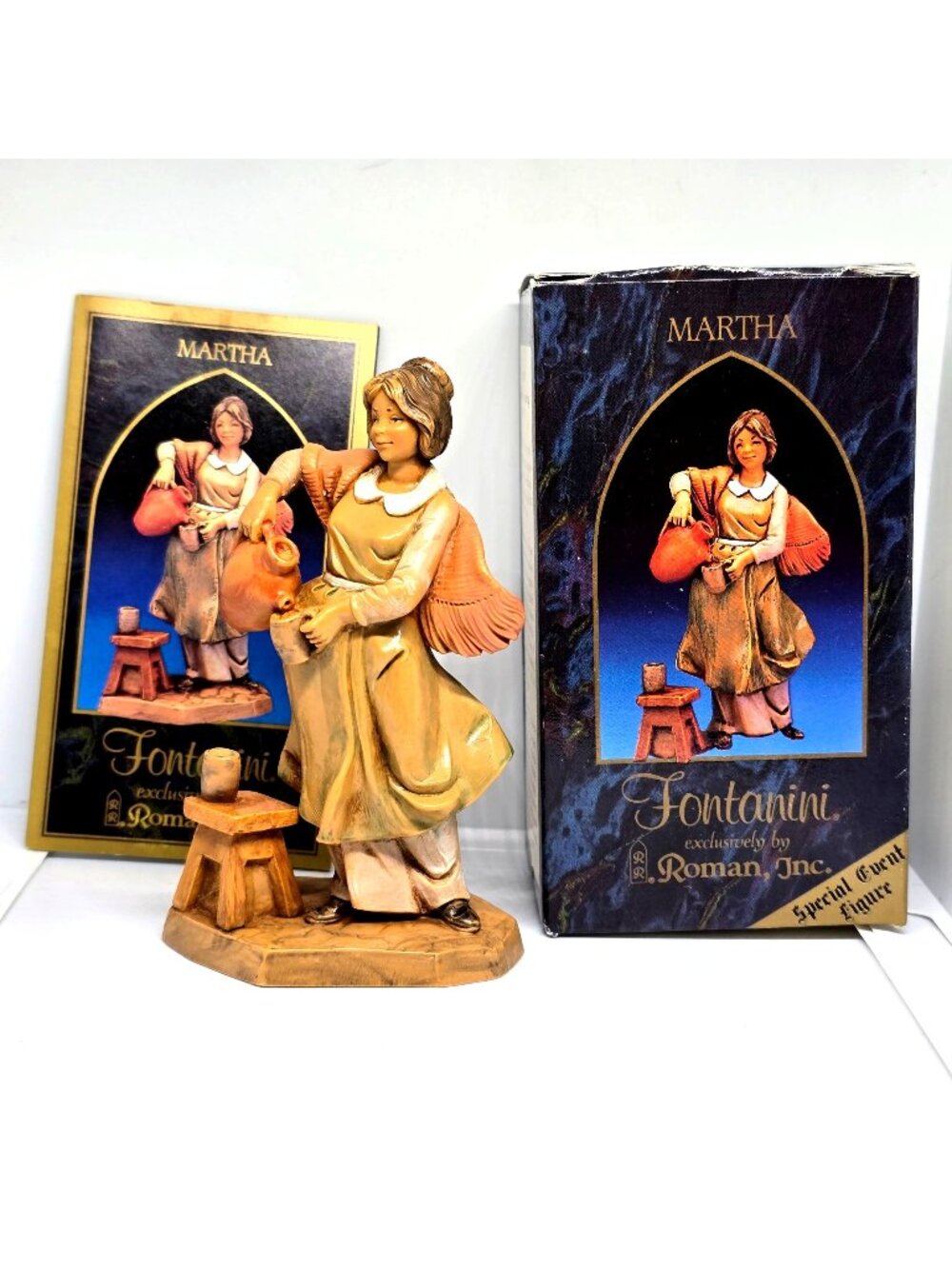 Fontanini Martha Nativity Figure 5” 1993 Special Event Roman Italy w/ Box Card